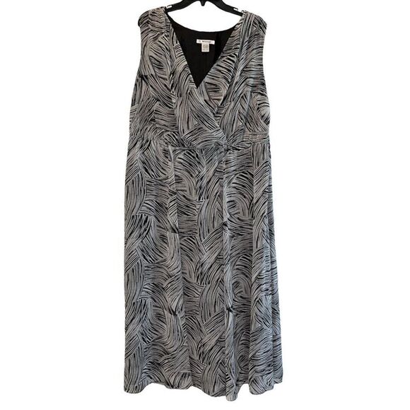 Masseys maxi dress women’s 18W lined black and white bohemian classiccore - Picture 1 of 7